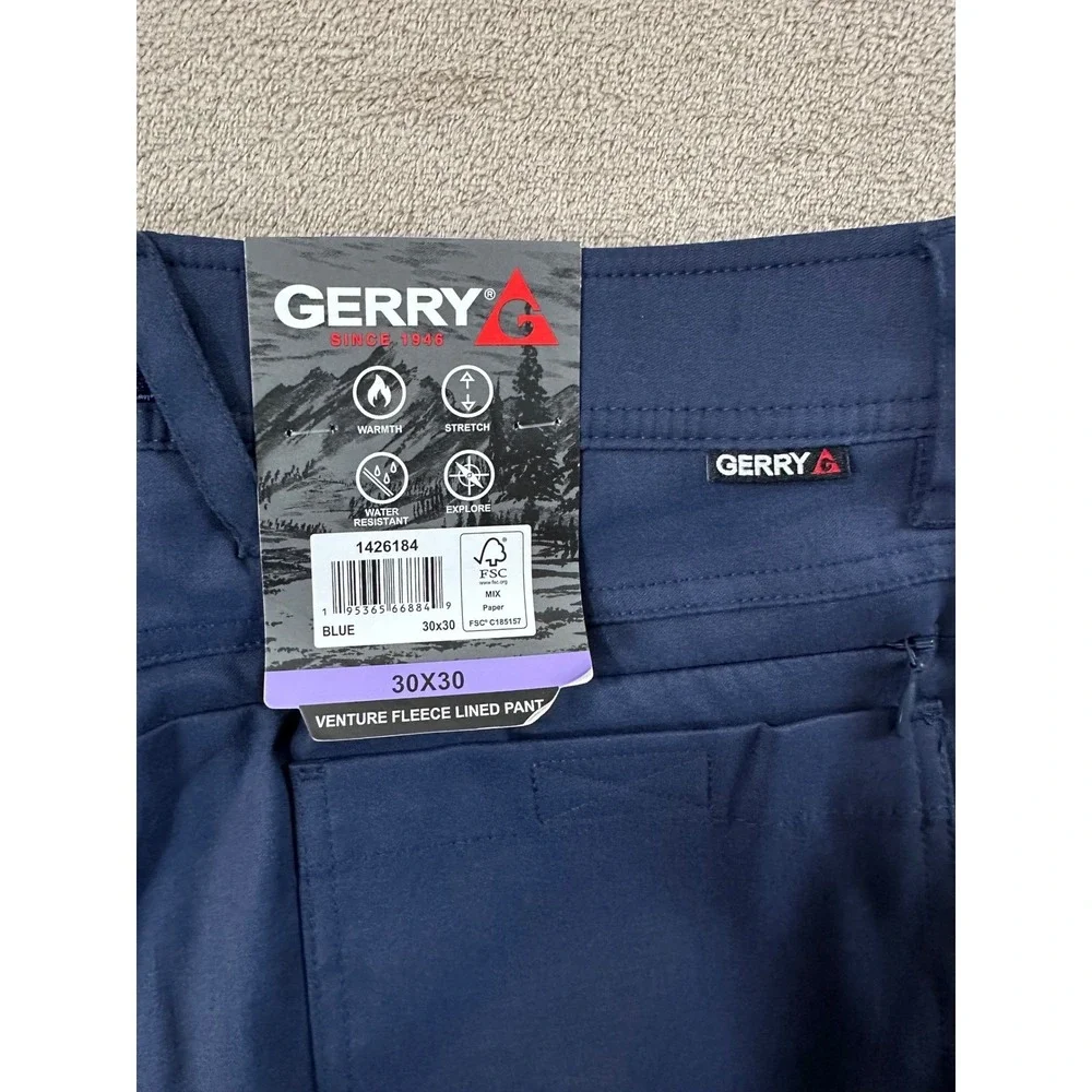 Gerry Venture Fleece Lined Performance Stretch Pants Men's 30x30 Blue NEW - Picture 6 of 14